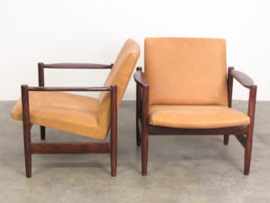 Bebop-Leren fauteuil 60er jaren