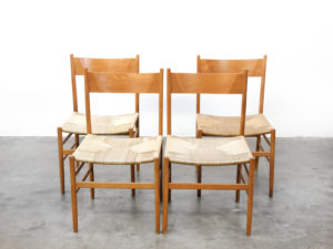 Bebop-Blank houten stoel met kunstriet
