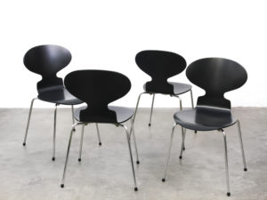 Bebop-Utrecht-Ant Chair-four legs-Model 3101-Arne Jacobsen-Fritz Hansen 4x Miertjes-