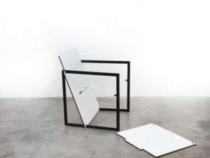 Bebop-fauteuil wit-bouwpakket-staal-Trespa