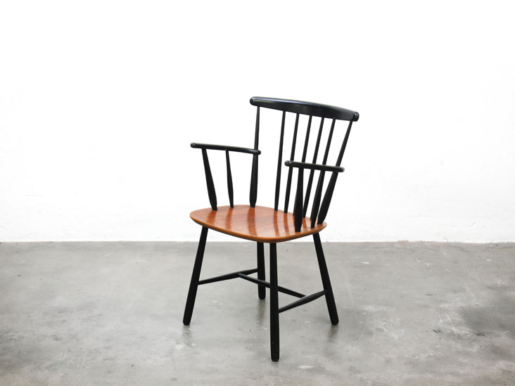 spijlenstoel - Bebop-zwart naturel-Deens ontwerp-vintage stoel- Bebop