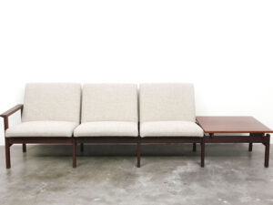 Bebop-Swedese:Pastoe-3-zitsbank met vast tafeltje-Ingve Ekström-vintage design furniture-bebopvintage