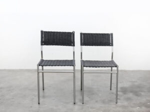 Bebop-Spectrum-Martin Visser-SE05-eetkamerstoel-zwart kunstriet-vintage furniture-bebopvintage