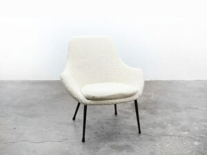 Bebop-vintage fauteuil in witte boucle-zestiger jaren-vintage furniture-bebopvintage