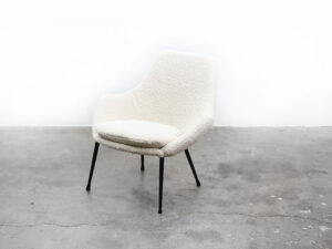 Bebop-vintage fauteuil in witte boucle-zestiger jaren-vintage furniture-bebopvintage