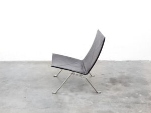 Bebop-PK22-Poul Kjearholm-Fritz Hansen-lounge chair-vintage-mid century- with chocolate brown color leather