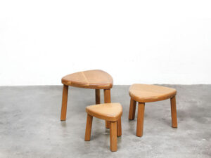 Bebop-mimiset-nesting tables-donker eiken hout-zeventies-vintage furniture-bebopvintage