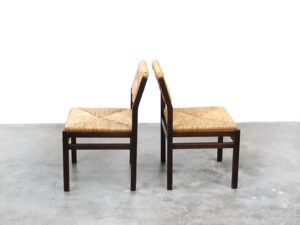 Bebop-Pastoe SA07 tafelstoelen met riet-Cees Braakman-vintage furniture-bebopvintage