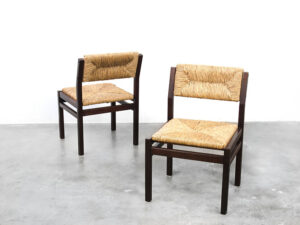 Bebop-Pastoe SA07 tafelstoelen met riet-Cees Braakman-vintage furniture-bebopvintage