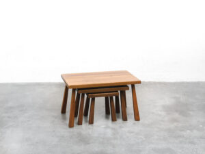 Bebop-mimiset donker vierkant 3 stuks-nesting tables-vintage furniture-bebopvintage