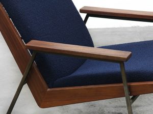 Bebop-Rob Parry-Gelderland-teakhout-blauwe boucle-vintage chair