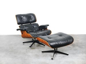 Bebop-Eames Lounge chair en ottoman-palissander hout-zwart leder-Herman Miller-Charles&Ray Eames-vintage furniture-bebopvintage