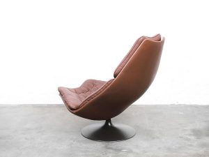 Bebop-Artifort Draai Fauteuil F588 - bruin leder-Geoffrey Harcourt-vintage furniture-bebopvintage