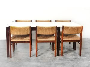 Bebop-Pastoe-Afromosia-Dining Set-eetkamer set-vintage-Cees Braakman