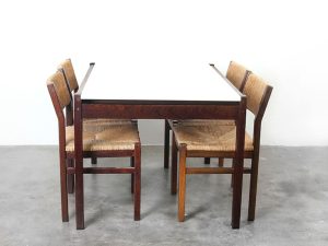 Bebop-Pastoe-Afromosia-Dining Set-eetkamer set-vintage-Cees Braakman