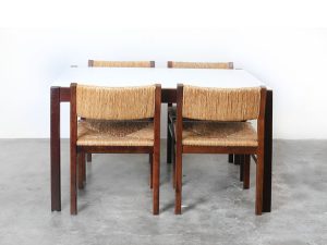 Bebop-Pastoe-Afromosia-Dining Set-eetkamer set-vintage-Cees Braakman