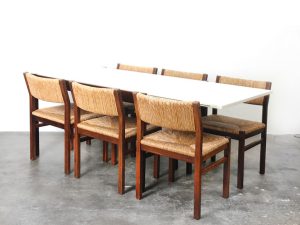 Bebop-Pastoe-Afromosia-Dining Set-eetkamer set-vintage-Cees Braakman