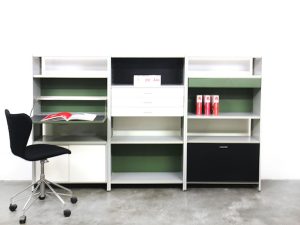 Bebop-Gispen kast hoog 3 luik-Gispen systeem 5600-A.R.Cordemeijer-modulair systeem-vintage furniture-bebopvintage