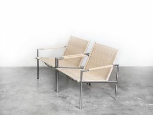 Bebop-Martin Visser-SZ01-Spectrum-Rieten Fauteuil-met nieuw pitriet-vintage furniture-bebopvintage