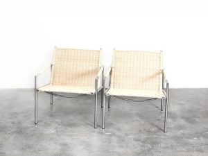 Bebop-Martin Visser-SZ01-Spectrum-Rieten Fauteuil-met nieuw pitriet-vintage furniture-bebopvintage