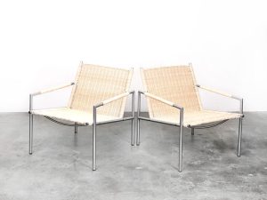 Bebop-Martin Visser-SZ01-Spectrum-Rieten Fauteuil-met nieuw pitriet-vintage furniture-bebopvintage